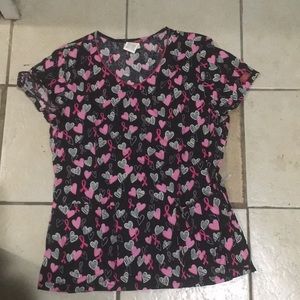 Womens Dickies M scrub top Valentines